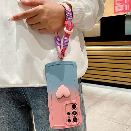 适用手机壳爱心挂绳高级