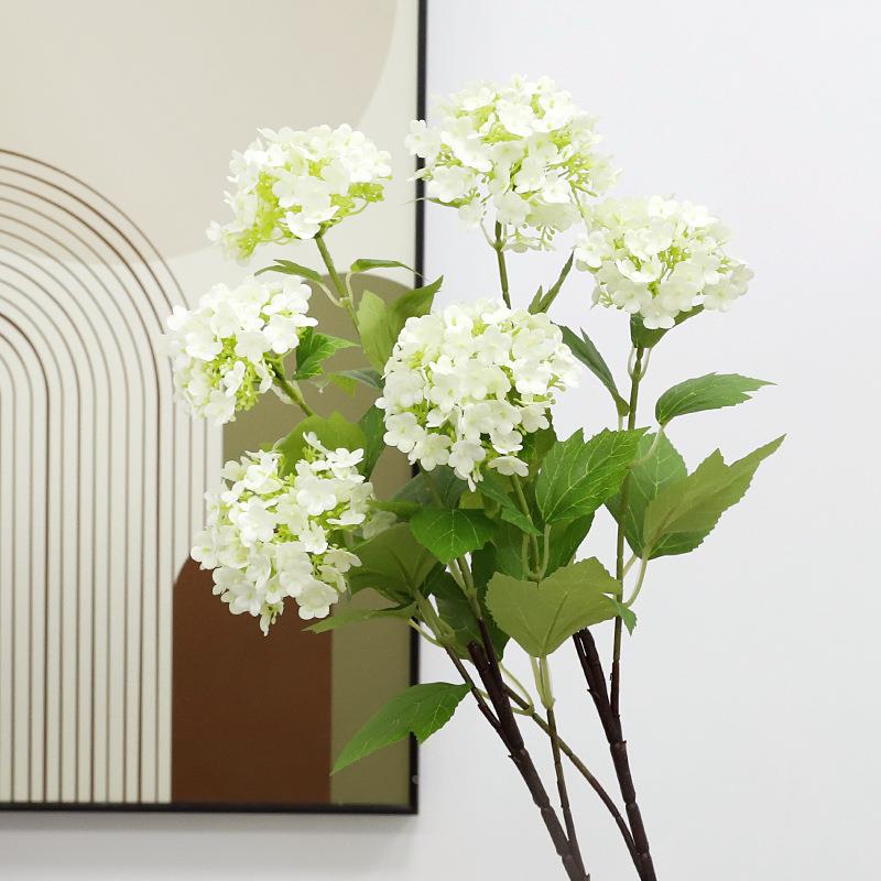 仿真3头木绣球 婚庆摆件绢花家居装饰花艺 多色雪球花仿真花定制