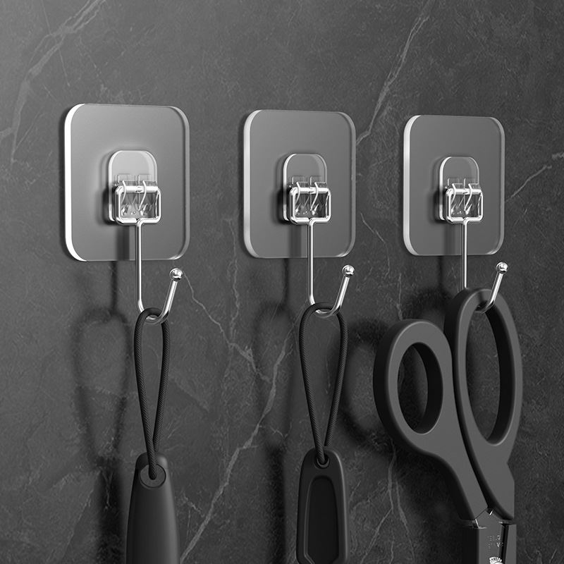 粘钩强力粘贴挂钩免打孔无痕承重粘胶透明厨房墙壁挂钩贴强力墙面