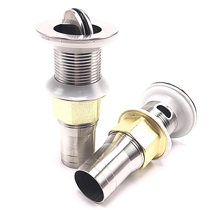 加厚不锈钢洗手盆下水器有无孔陶瓷面盆台盆翻板拉丝头洗脸盆落水