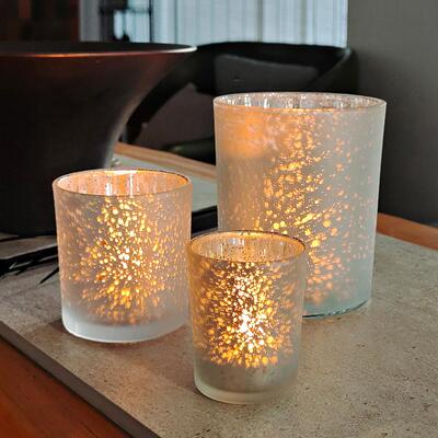 浪漫彩色星空三件套玻璃烛台DIY灌蜡空杯求爱表白装饰摆设定制