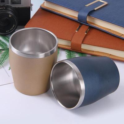 新款不锈钢啤酒杯双层U型蛋壳杯美式红酒咖啡保温杯外贸logo定制