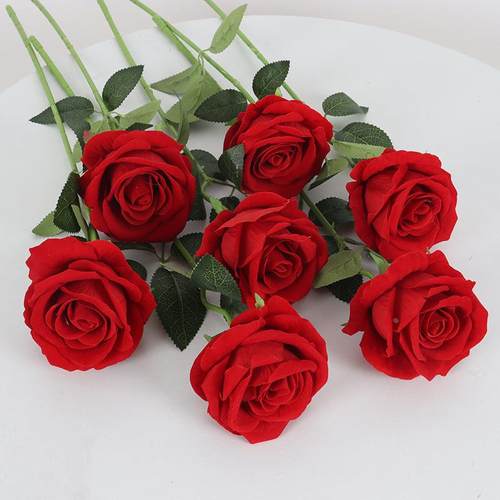 仿真绒布玫瑰花七夕情人