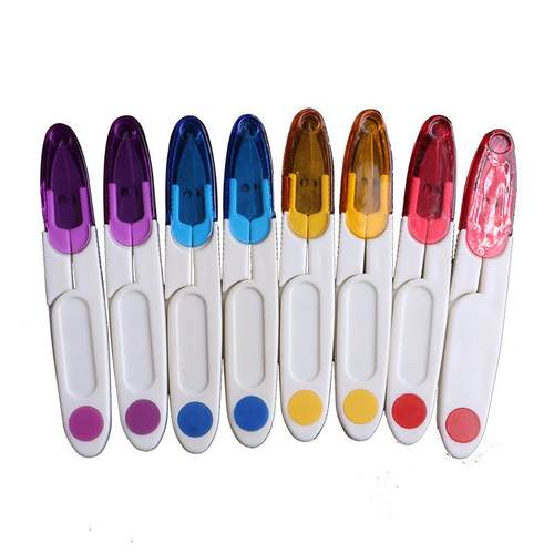 透明带盖U型剪刀十字绣刺绣V型剪刀彩色手工刺绣小纱剪小剪刀定制