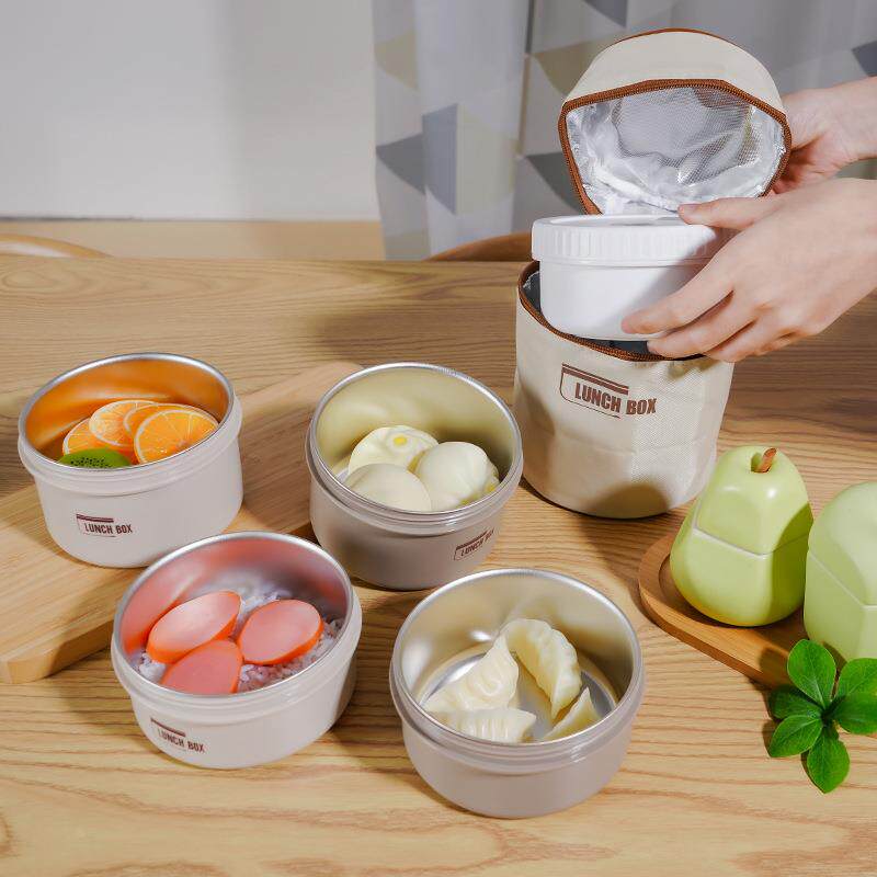 不锈钢饭盒微波炉加热专用316学生保温餐盒儿童可爱便当盒定制