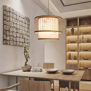 厂家直供吊灯现代中式 榻榻米饭店竹编灯卧室餐厅吊灯 竹艺灯日式