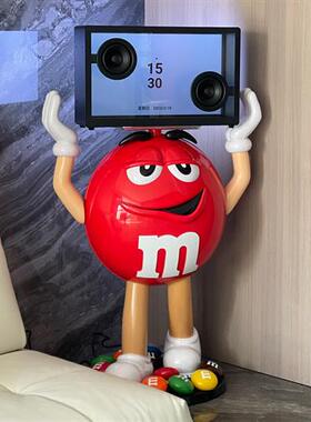 卡通黄橙红豆玻璃钢雕塑豆公仔客厅网红店铺橱窗装饰落地大摆件