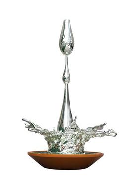 酒店大堂水滴不锈钢大摆件客厅水纹装饰品玻璃钢金属落地雕塑定制