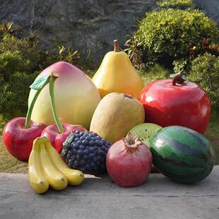 户外大型仿真大苹果雕塑水果蔬菜摆件南瓜草莓梨子模型玻璃钢装饰