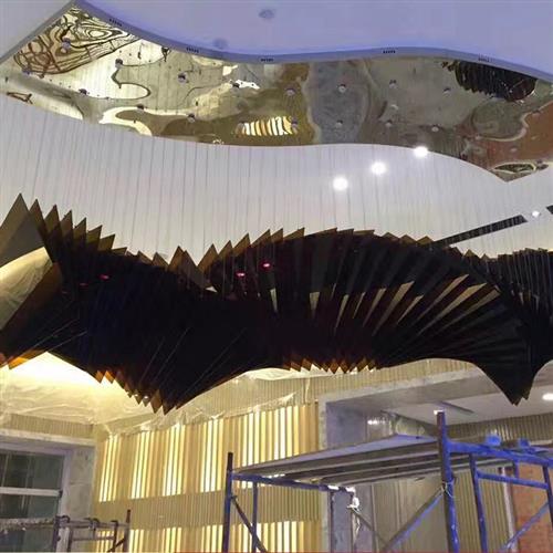 现代简约玻璃吊线灯厂家直销展厅酒店过道非标定制几何造型挂件灯