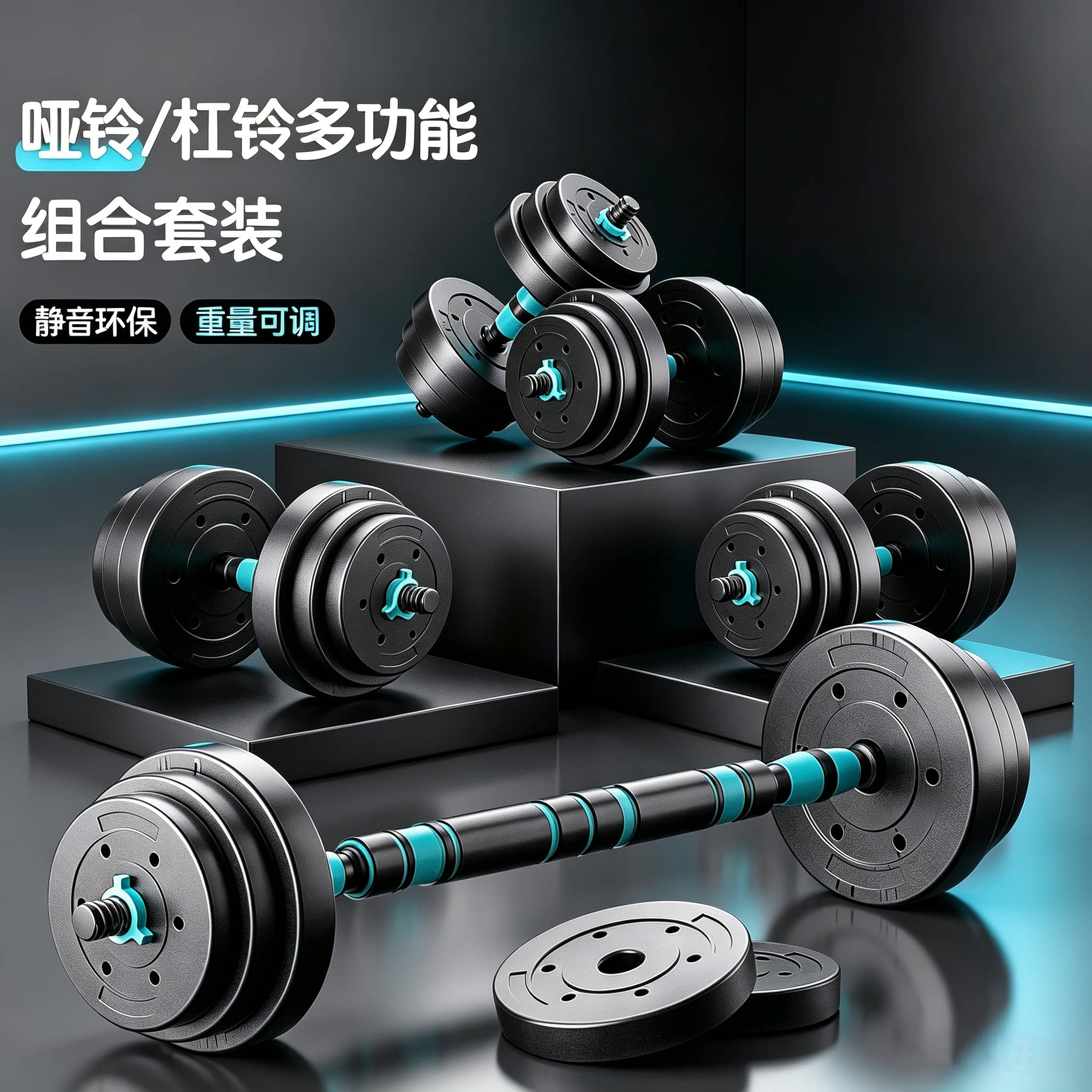 哑铃男士健身器材家用杠铃可调节