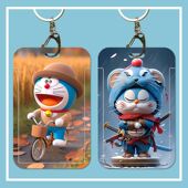哆啦A梦卡套身份证银行卡工作证厂牌乘车卡硬壳保护套滑G来图定制