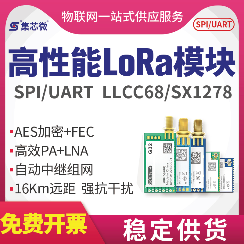 新一代低功耗小体积LORA模块433无线串口收模块发SX1262/SX1278-封面