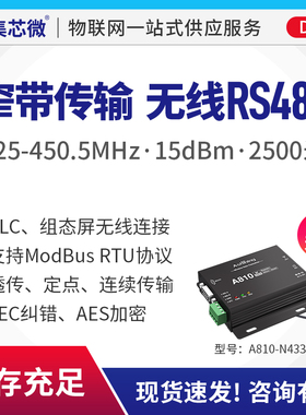 集芯微工业级433M无线数传电台RS232/485串口模块透传窄带传输