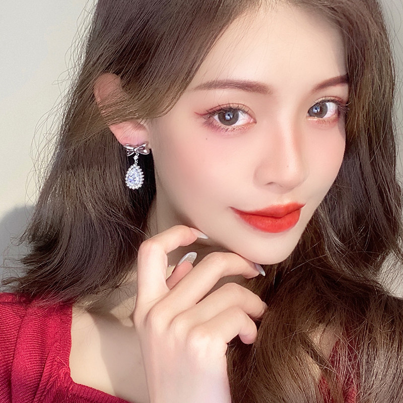 NYU锆石纯银耳针男女通用