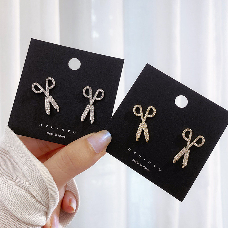 nyunyu百搭微镶剪刀潮韩国耳钉