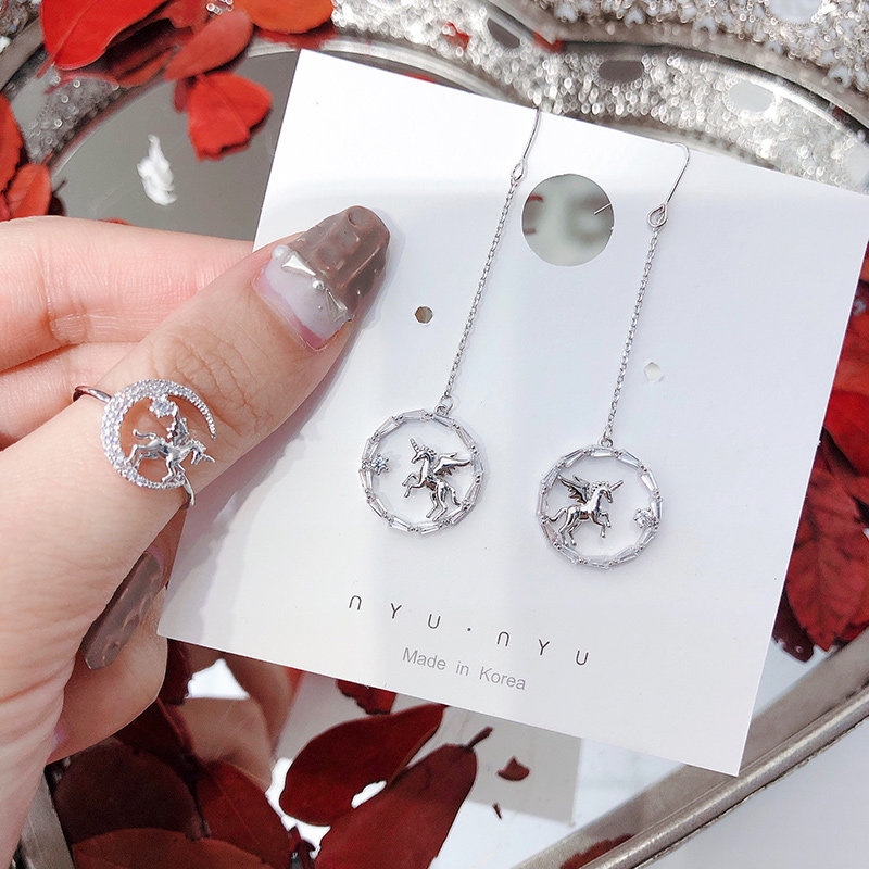 nyunyu独角兽耳钉韩国OL通勤耳环