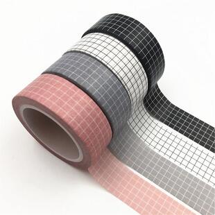 New 10M Black and White Grid Washi Tape Japanese Paper DIY P