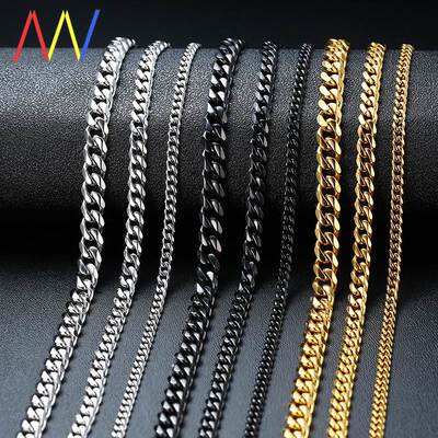 Punk Stainless Steel Necklace for Men Women Gold Chain 2021
