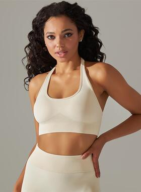 Seamless neck hanging bra vest shorts peach buttocks yoga su