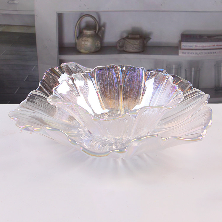 高端简约水晶玻璃水果盘葵花果盘创意客厅茶几水果盘大号办公室,餐饮具,果盆/果盘/果篮,淘宝优惠券,粉丝福利购,淘宝优惠卷