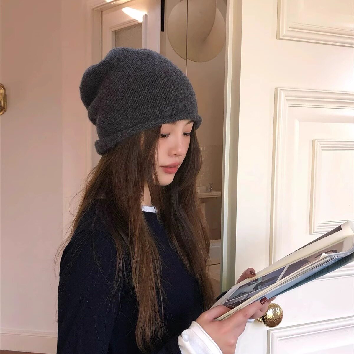 2025新款100%羊毛百搭显脸小冷帽