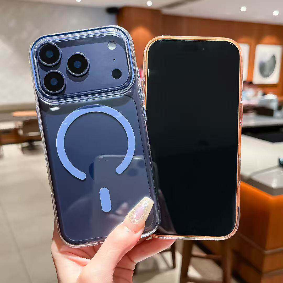 超薄冰透PC适用于苹果18Promax手机壳iPhone17Promax高级感Magsafe磁吸16Promax简约高透15Pro防摔保护套硬