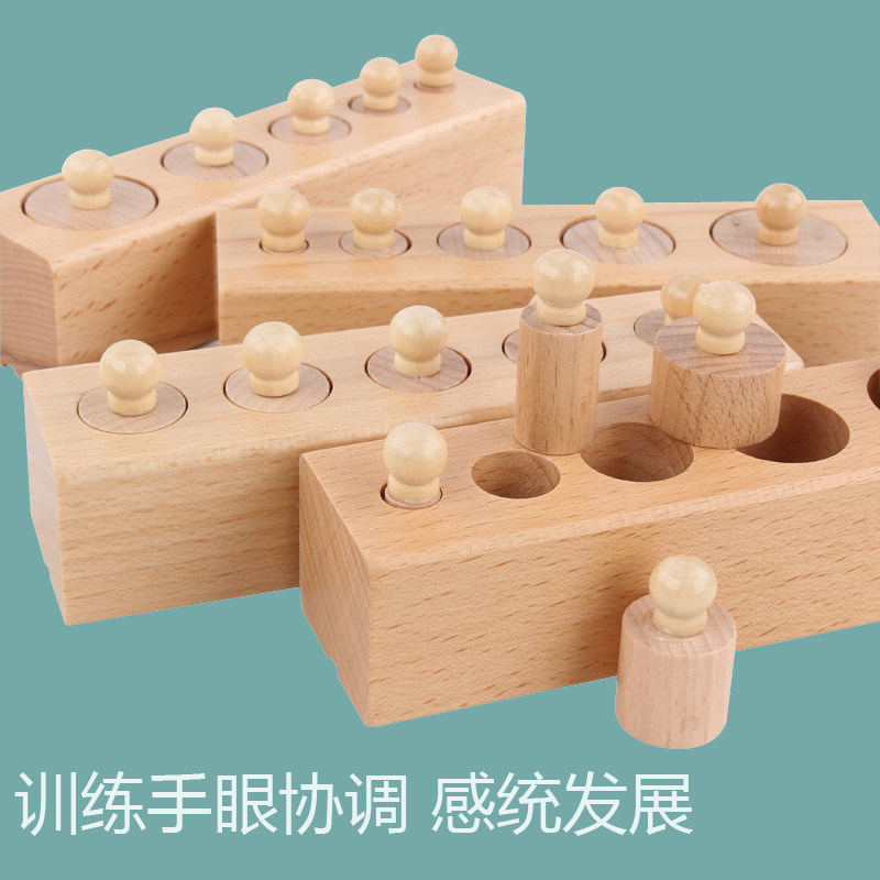 插座圆柱体教具宝宝蒙特利梭家用