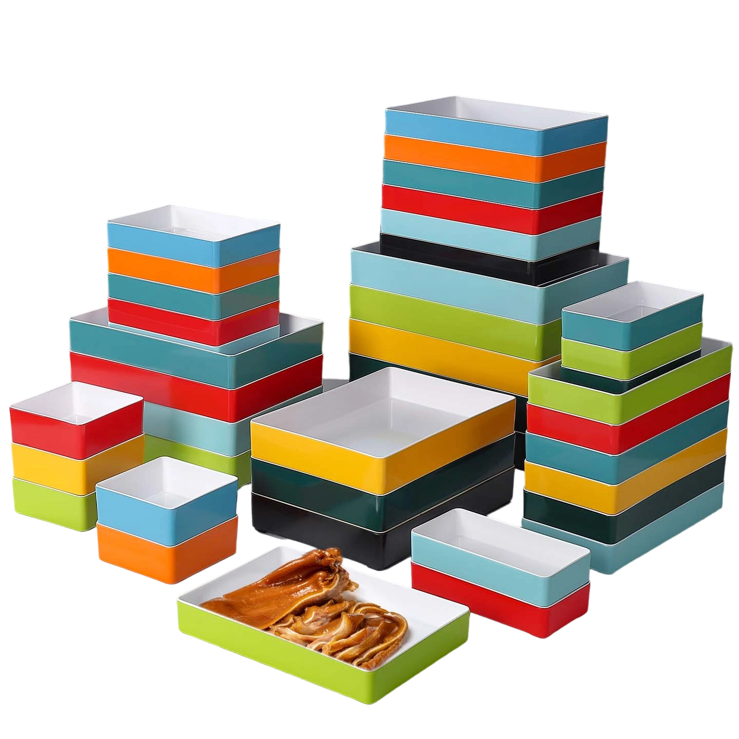 菜盘密胺仿瓷大众长方形白色结实