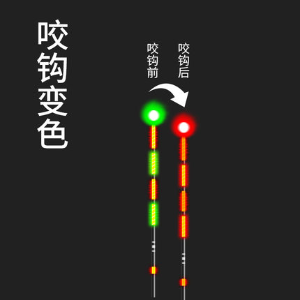 咬钩变色夜光漂珠漂池变色墨电子夜光漂加夜钓重力感应电子漂鱼漂