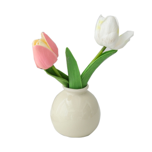 ins北欧风轻奢陶瓷花瓶奶油高级感花瓶干花假花公桌玄关家居摆件