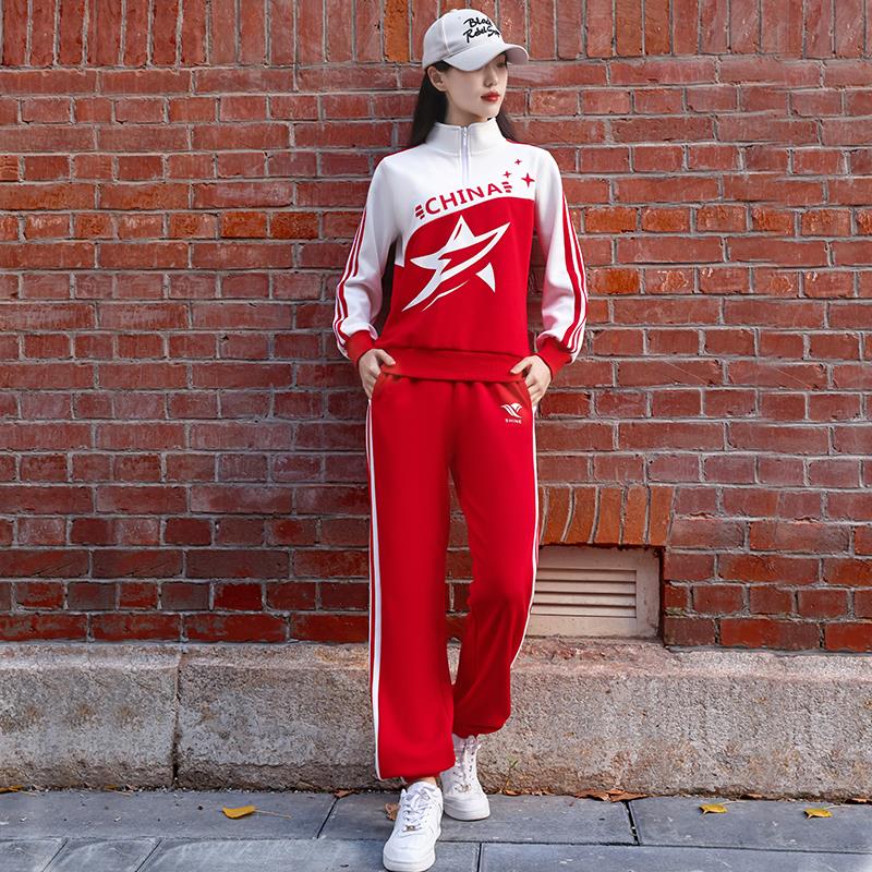 特惠运动套装女2024秋冬广场舞服装新款运动健身操晨练跑步跳舞表