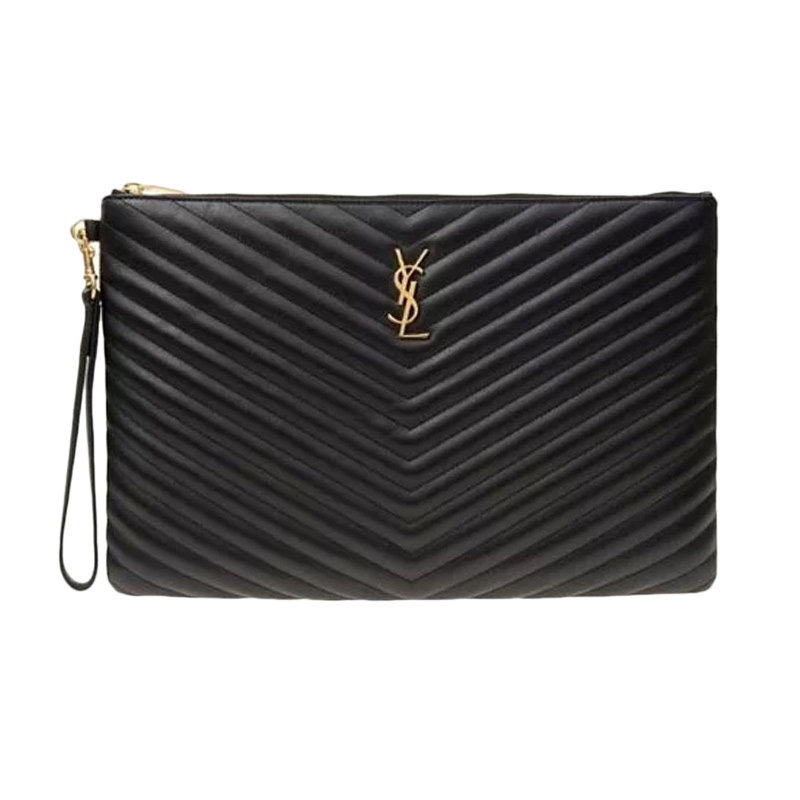 YSL 圣罗兰 女士黑色手拿包 440222-CWU01-1000
