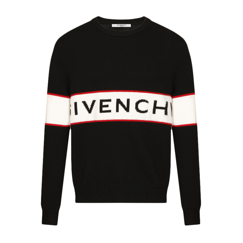 【热销爆款】Givenchy 纪梵希 男士logo嵌花针织毛衣