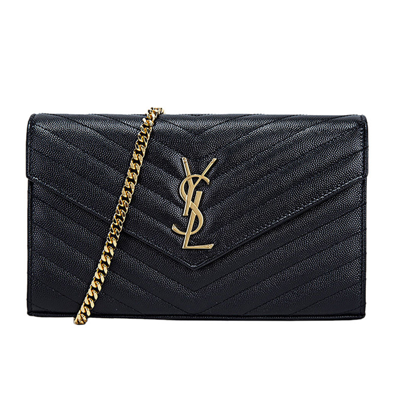 YSL/圣罗兰YSL 圣罗兰 Monogram黑色牛皮斜挎包377828-BOW01-1000