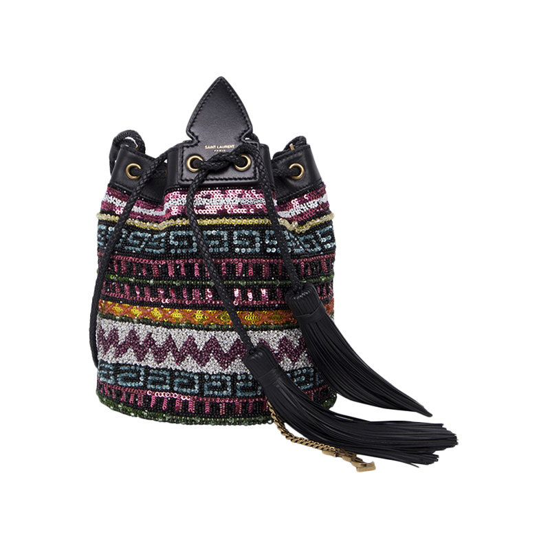 YSL圣罗兰女士挎包民族风印花单肩包女包