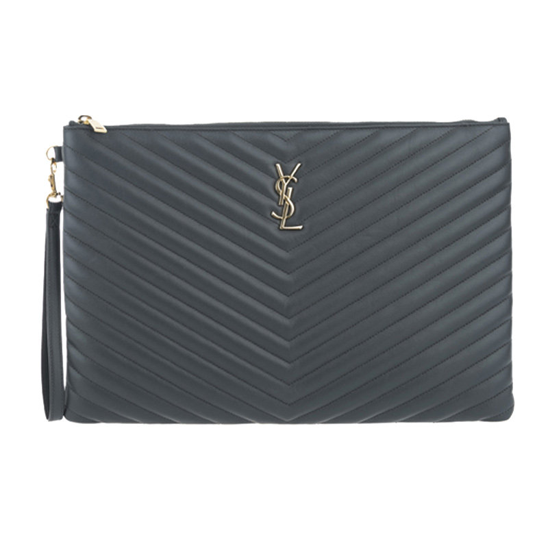 YSL圣罗兰深灰色女士手拿包
