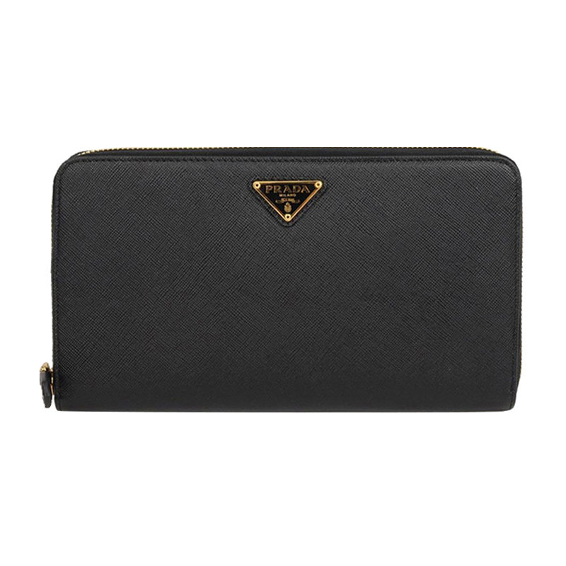 Prada 普拉达 男士时尚三角标logo长款拉链钱包
