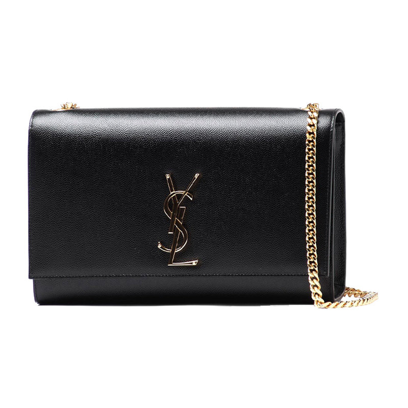 YSL 圣罗兰 MONOGRAM系列女士黑色logo链条单肩斜挎包 364021