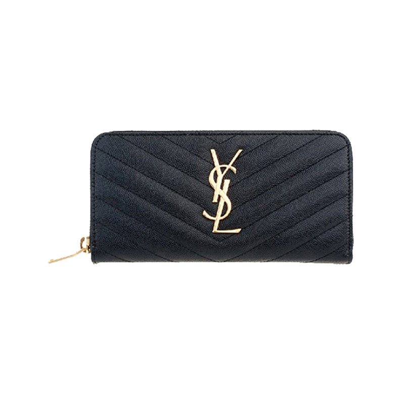 YSL 圣罗兰 牛皮黑色女士钱包 358094-BOW01-1000