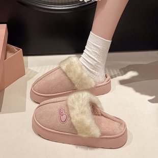 少女心软糯可爱棉拖鞋女冬季居家软底防滑加绒保暖舒适毛绒绒拖鞋