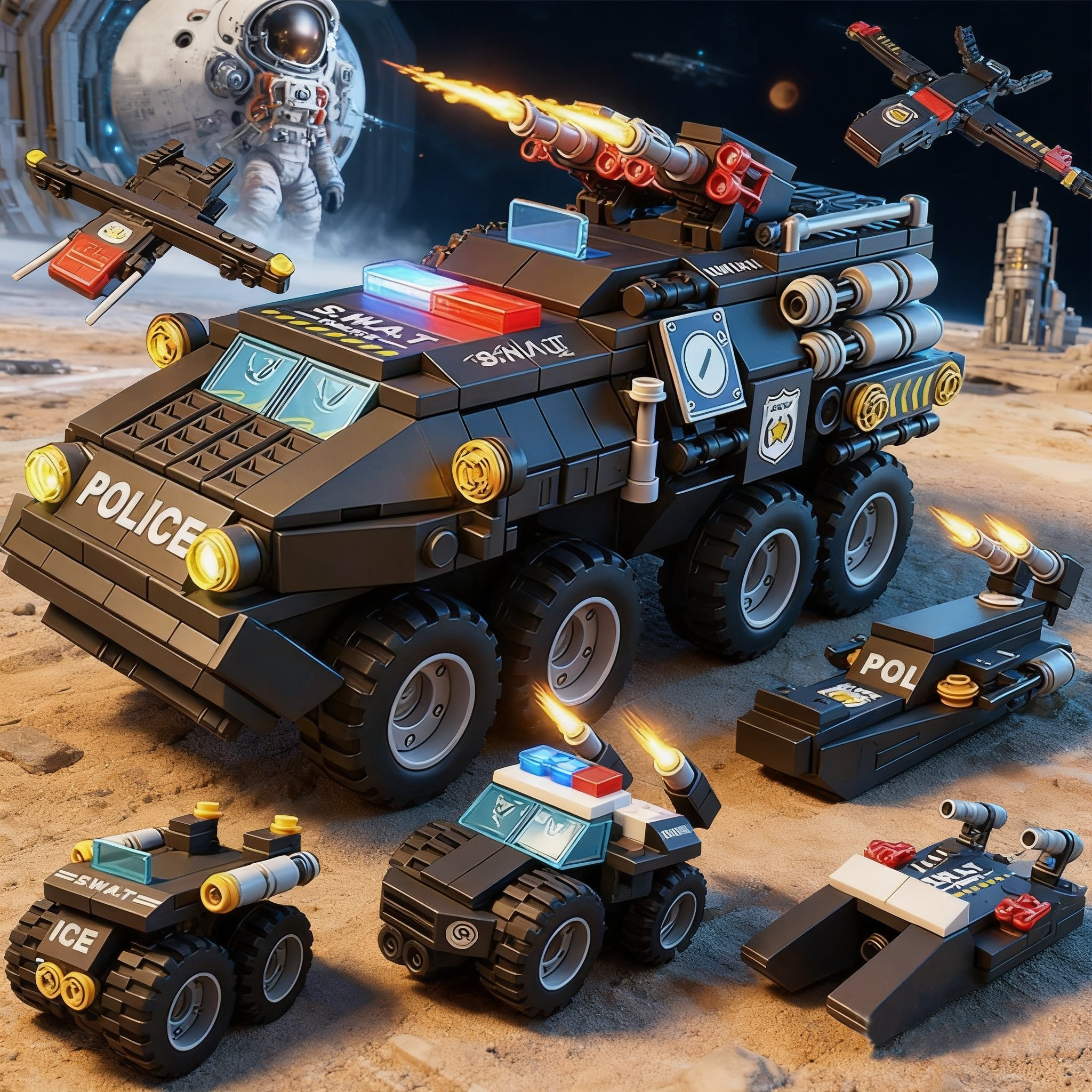 中国积木装甲车坦克系列男孩子益智拼装玩具2025新款礼物特警