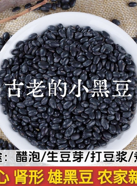 农家自种5斤肾形黑豆老品种黄芯黑小豆醋泡煮粥打豆浆发豆芽半斤