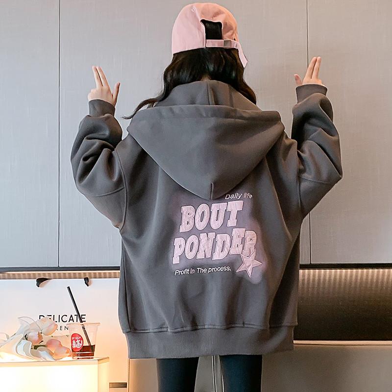 女大童卫衣外套秋冬季2025新款深秋洋气女孩加绒加厚冬装连帽上衣