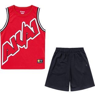 中国乔丹童装儿童篮球服套装男童球衣两件套训练比赛运动上衣短裤