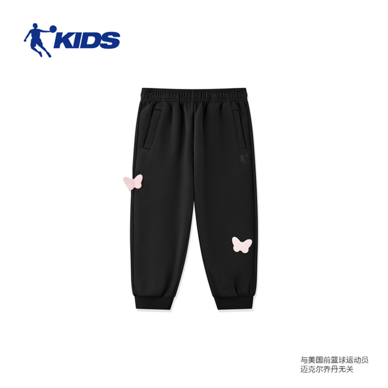 乔丹儿童运动裤子女小童2025春季新款标准版针织休闲长裤T9517309