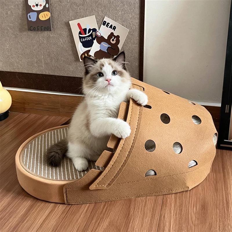 勃肯拖鞋猫抓板猫窝四季通用半封闭式安全感耐磨耐抓不掉屑可拆卸