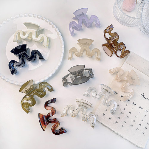 饰品M型波浪发抓法式复古大号