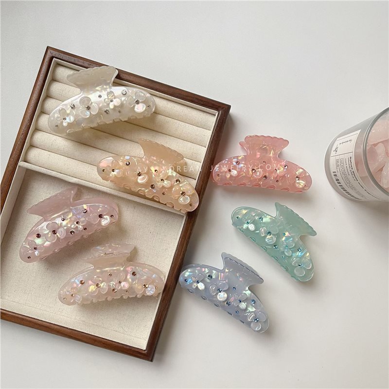 法式气质三叶草发夹醋酸幸运草