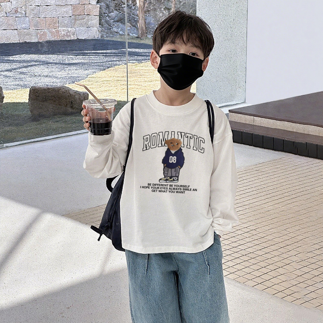 潮酷痞帅童装长袖休闲纯棉T恤